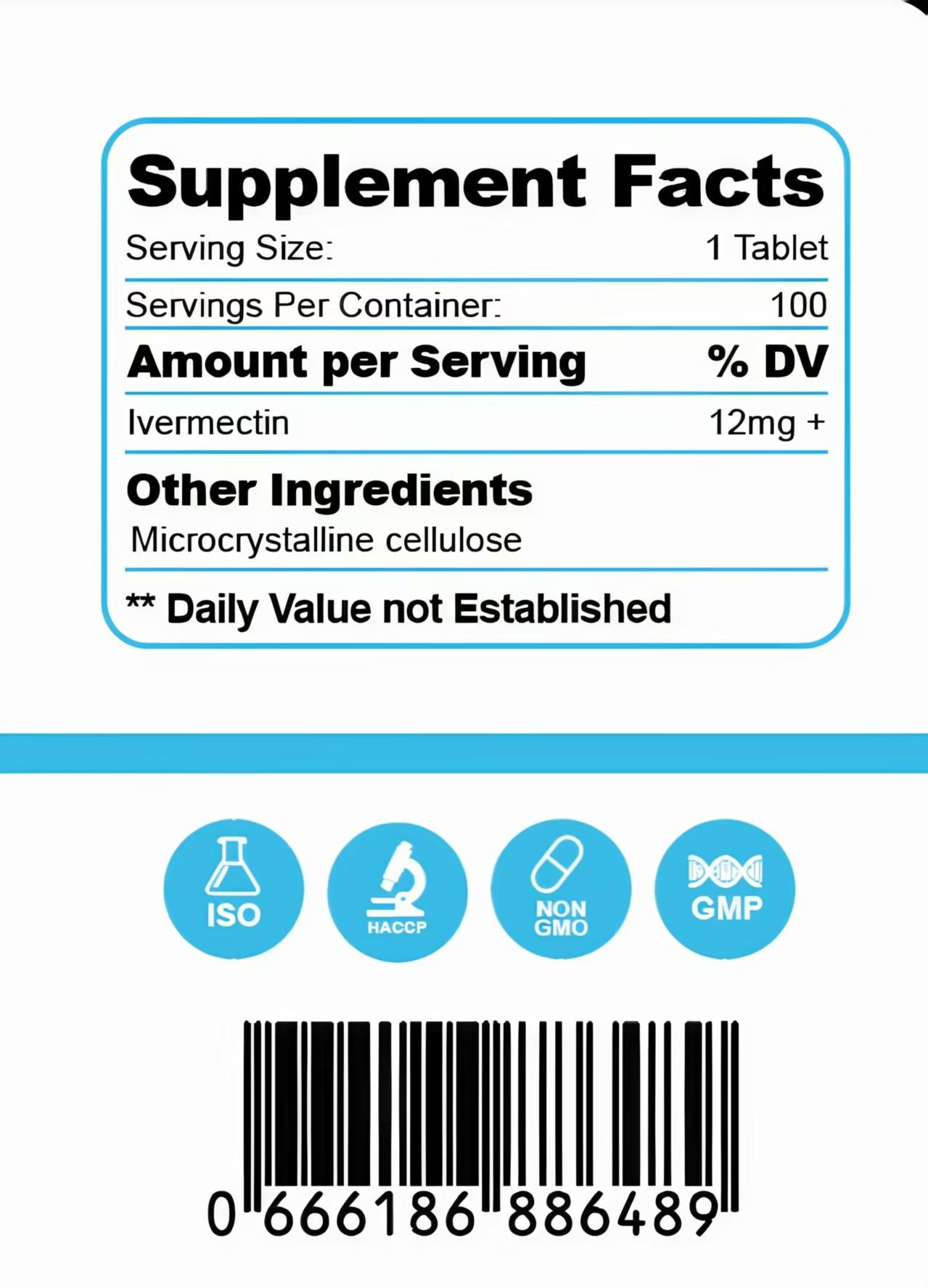 🌟IVER MK 12 mg 100 Tablets 🌟