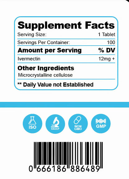 🌟IVER MK 12 mg 100 Tablets 🌟